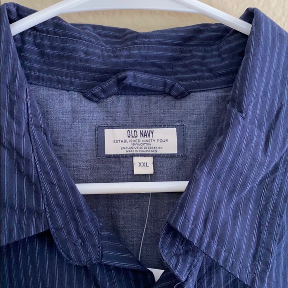 OLD NAVY Men’s Pinstriped Long Sleeve Button Down Big & Tall Size 2XL NWT - Picture 2 of 7